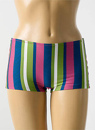 Bas de maillot de bain imprimé rayures shorty vert CYELL femme