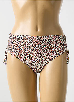 Bas de maillot de bain effet matière satinée culotte beige CYELL femme
