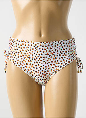 Bas de maillot de bain effet matière satinée culotte beige CYELL femme