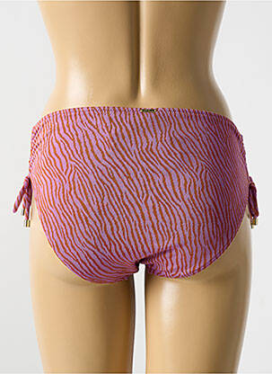 Bas de maillot de bain effet matière satinée culotte rose CYELL femme