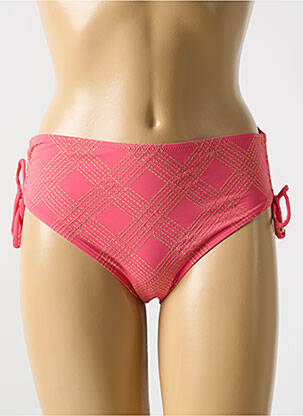 Bas de maillot de bain effet matière satinée culotte rose CYELL femme
