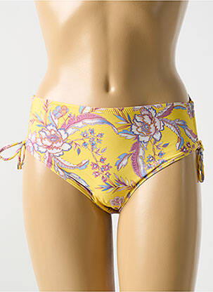 Bas de maillot de bain imprimé fleurs culotte jaune CYELL femme
