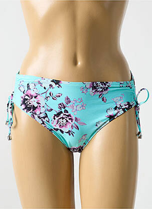 Bas de maillot de bain imprimé fleurs culotte bleu CYELL femme