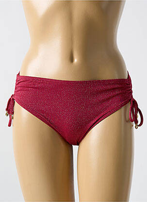 Bas de maillot de bain effet matière satinée culotte rouge CYELL femme