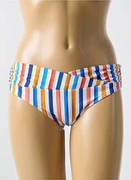 Bas de maillot de bain imprimé rayures culotte orange CYELL femme