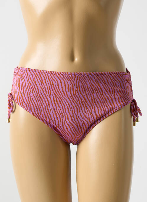 Bas de maillot de bain effet matière satinée culotte rose CYELL femme