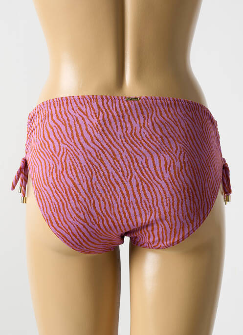 Bas de maillot de bain effet matière satinée culotte rose CYELL femme