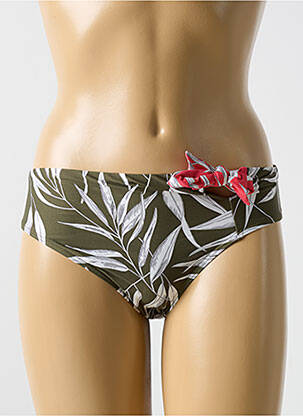 Bas de maillot de bain imprimé fantaisie culotte vert CYELL femme