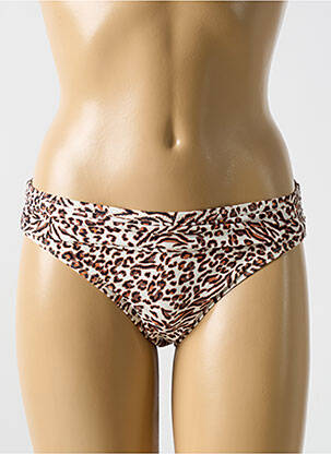 Bas de maillot de bain effet matière satinée culotte beige CYELL femme