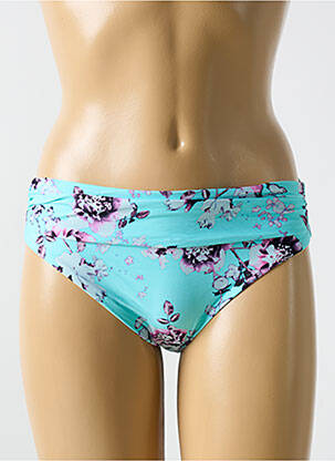 Bas de maillot de bain imprimé fleurs culotte bleu CYELL femme