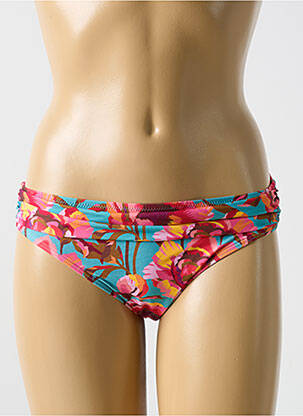 Bas de maillot de bain imprimé fleurs culotte rose CYELLM femme