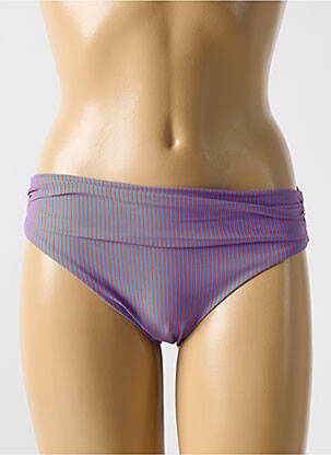 Bas de maillot de bain imprimé rayures culotte bleu CYELL femme