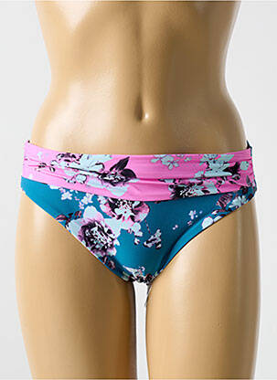 Bas de maillot de bain imprimé fleurs culotte bleu CYELL femme