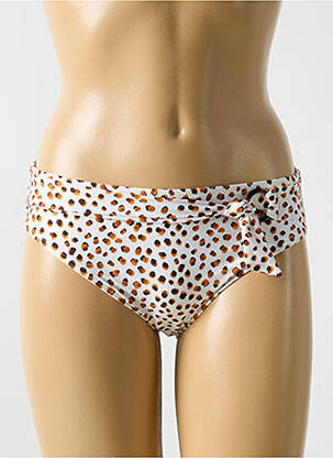 Bas de maillot de bain effet matière satinée culotte beige CYELL femme