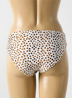 Bas de maillot de bain effet matière satinée culotte beige CYELL femme