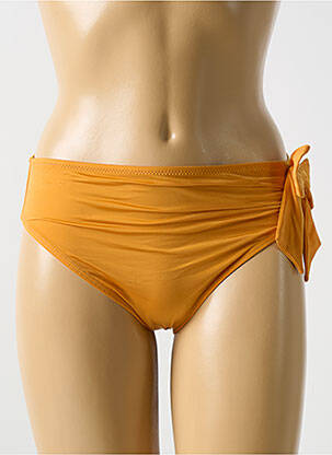 Bas de maillot de bain effet matière satinée culotte orange CYELL femme