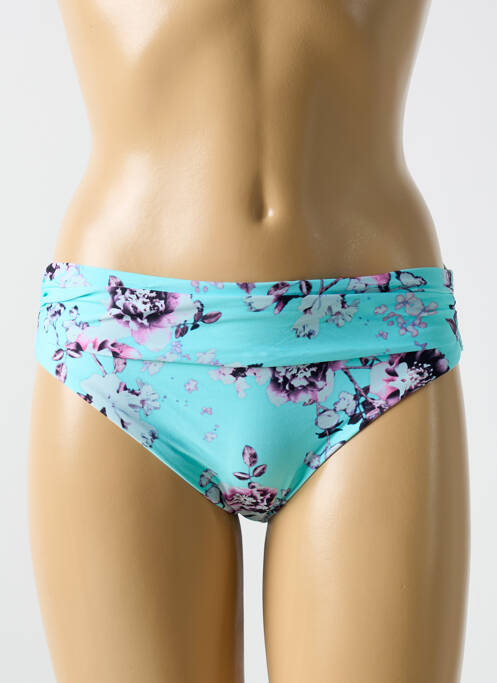 Bas de maillot de bain imprimé fleurs culotte bleu CYELL femme