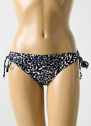 Bas de maillot de bain effet matière satinée bikini noir CYELL femme