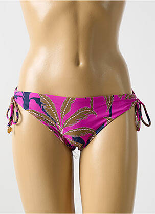 Bas de maillot de bain imprimé tie and dye bikini rose CYELL femme