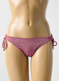Bas de maillot de bain effet matière satinée bikini rose CYELL femme