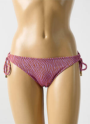 Bas de maillot de bain effet matière satinée bikini rose CYELL femme