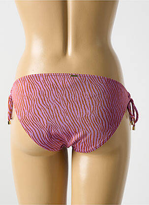 Bas de maillot de bain effet matière satinée bikini rose CYELL femme
