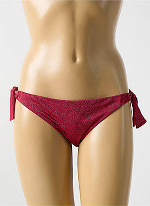 Bas de maillot de bain effet matière satinée bikini rouge CYELL femme