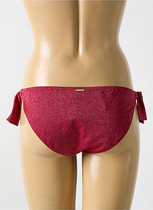 Bas de maillot de bain effet matière satinée bikini rouge CYELL femme