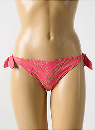 Bas de maillot de bain effet matière satinée bikini rose CYELL femme