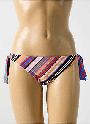 Bas de maillot de bain effet matière satinée bikini orange CYELL femme