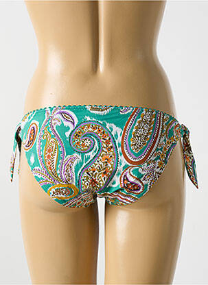 Bas de maillot de bain effet matière satinée bikini vert CYELL femme