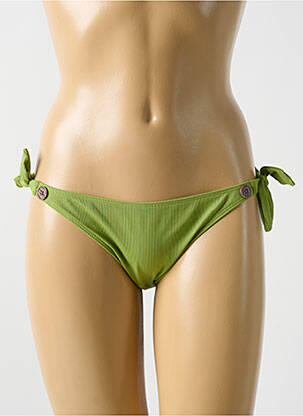 Bas de maillot de bain effet matière satinée bikini vert CYELL femme