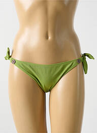 Bas de maillot de bain effet matière satinée bikini vert CYELL femme