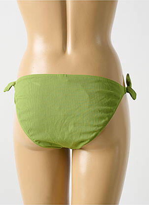 Bas de maillot de bain effet matière satinée bikini vert CYELL femme