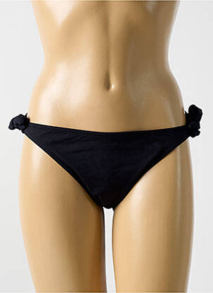 Bas de maillot de bain effet matière satinée bikini noir CYELL femme