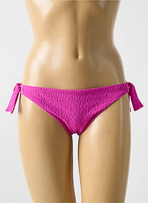 Bas de maillot de bain effet matière satinée bikini rose CYELL femme