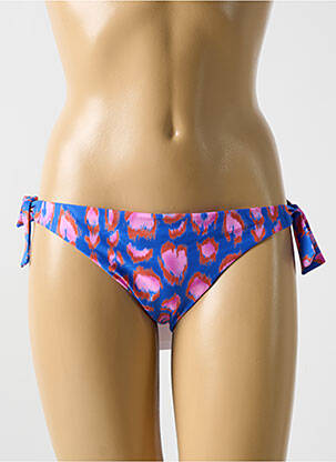Bas de maillot de bain effet matière satinée bikini bleu CYELL femme