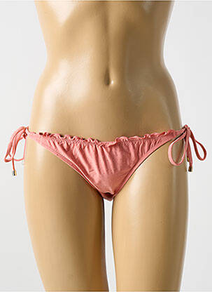 Bas de maillot de bain effet matière satinée bikini rose CYELL femme