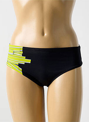 Bas de maillot de bain effet matière satinée culotte noir MIRADONNA femme