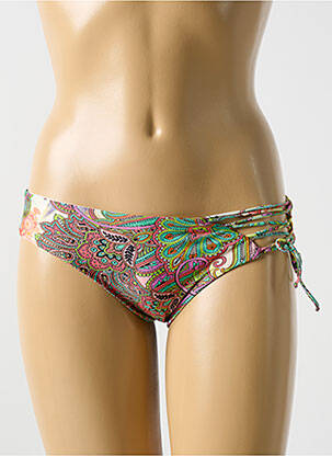 Bas de maillot de bain imprimé fleurs culotte vert LULI FAMA femme
