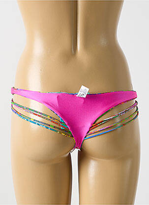 Bas de maillot de bain imprimé fantaisie string rose LULI FAMA femme