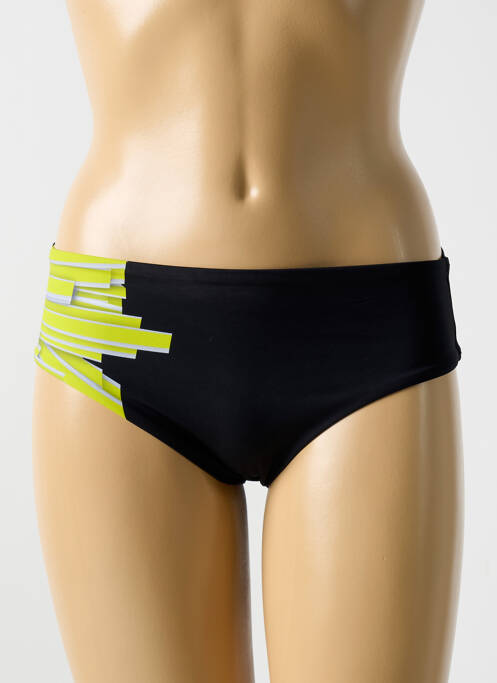 Bas de maillot de bain effet matière satinée culotte noir MIRADONNA femme