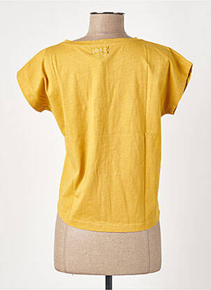 T-shirt sérigraphie floquée manches courtes jaune JOACY femme