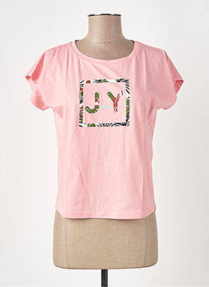 T-shirt sérigraphie floquée manches courtes rose JOACY femme
