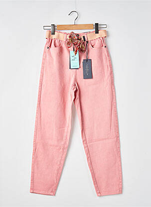 Jeans coupe large stretch taille normale rose JOACY femme