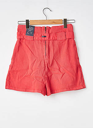 Short tissage denim taille normale rouge JOACY femme