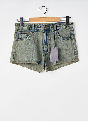 Short tissage denim taille normale vert JOACY femme