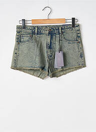Short tissage denim taille normale vert JOACY femme