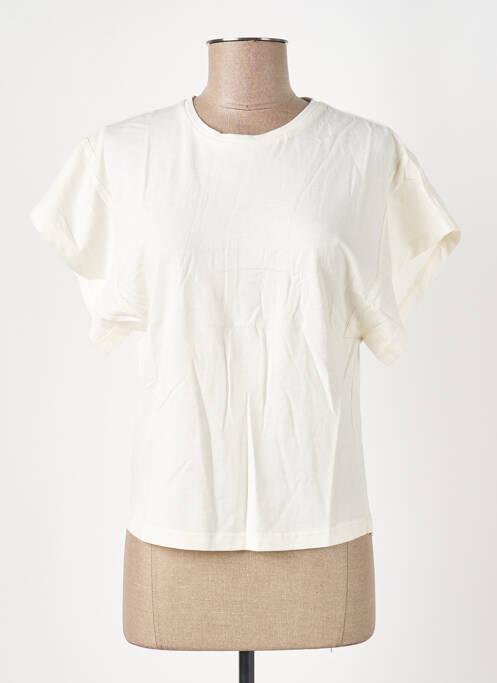 T-shirt coupe cintrée manches courtes beige JOACY femme