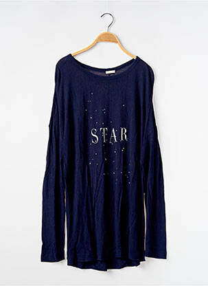 Pull coupe droite manches longues bleu OYSHO femme